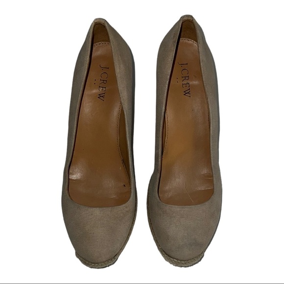 J Crew Beige Espadrille Wedges - Picture 3 of 16